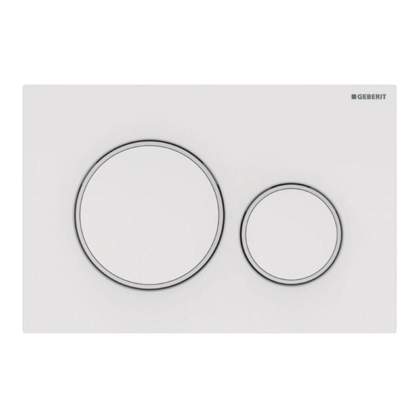 Geberit Sigma 20 bedieningsplaat 2 toets wit mat
