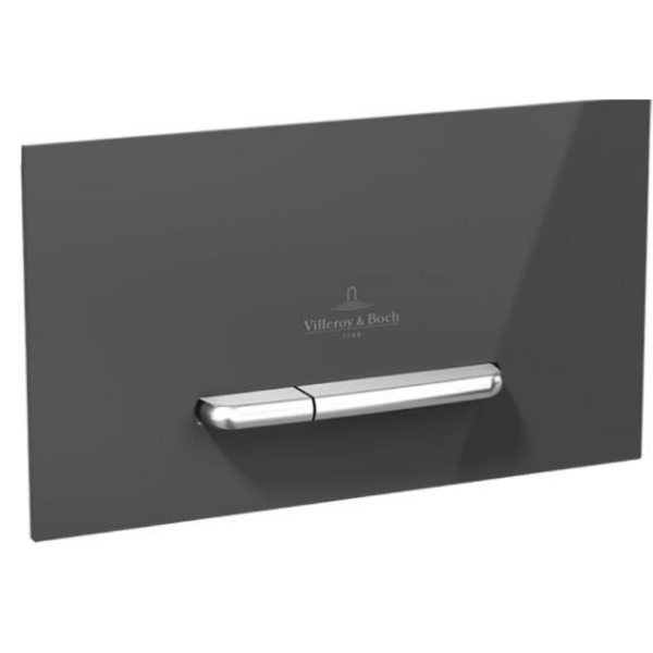 Villeroy & Boch ViConnect M302 WC bedieningsplaat 2-knops Glass Glossy Black