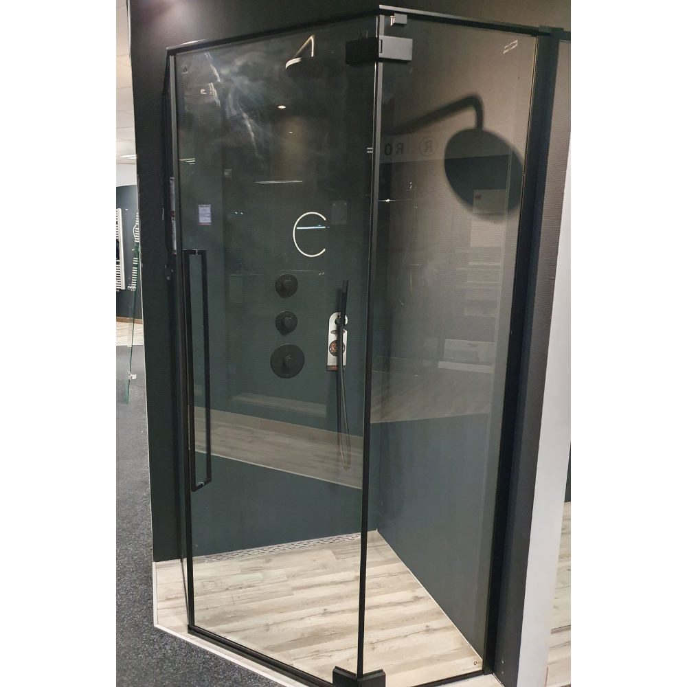 Rowe Stilo vijfhoek douche cabine mat zwart SaniDump