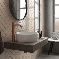 Sani-Dump - luxe-badkamermeubel-met-gouden-kraan-en-ronde-spiegel